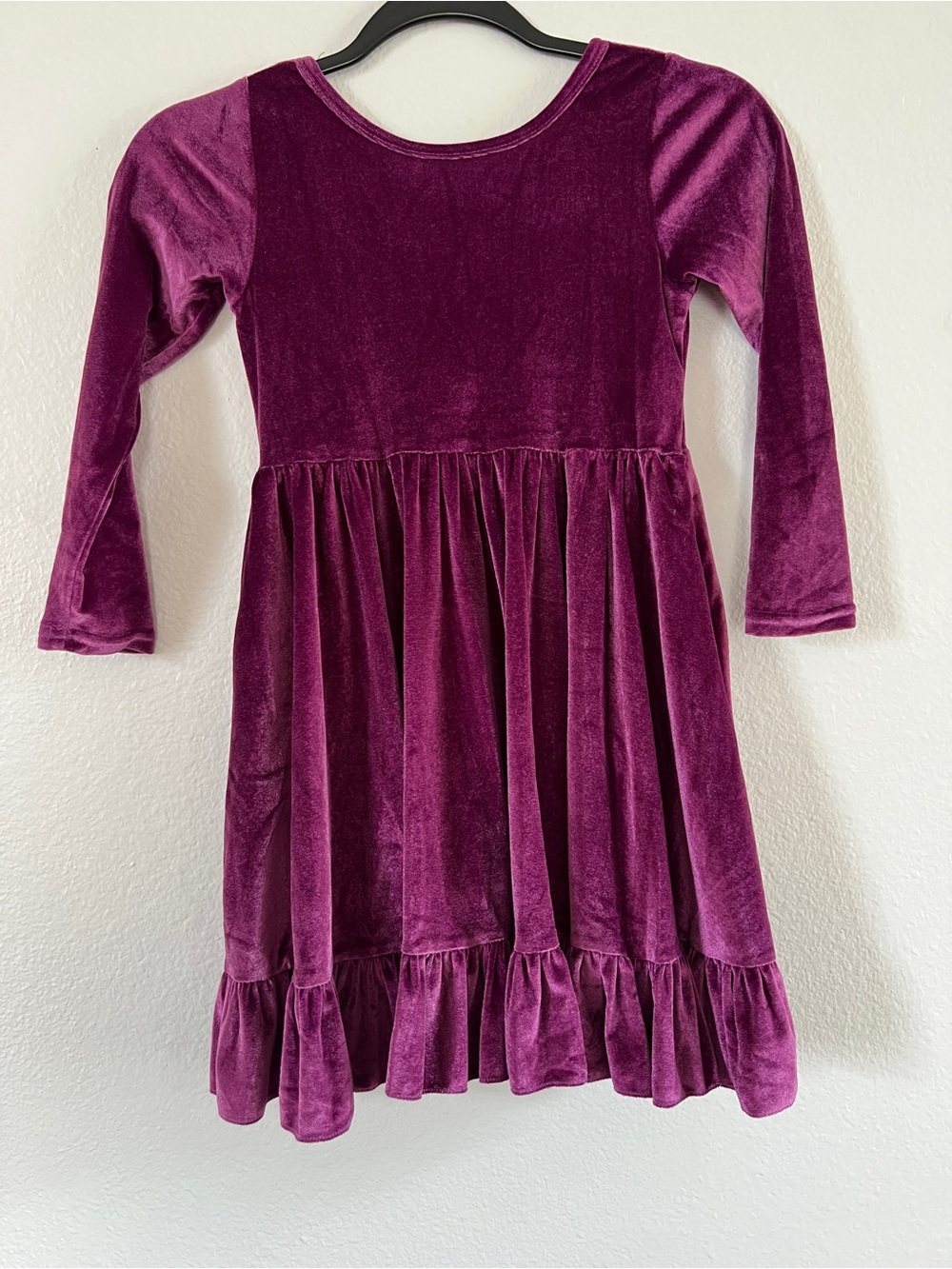 Girlhood Plum Velvet Long Sleeve Charm Dress